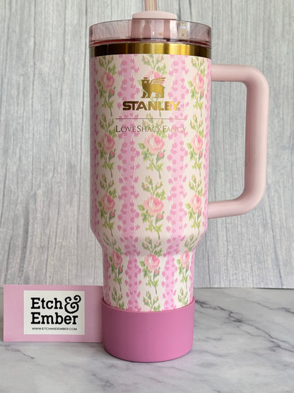 LSF Ribbon Rosa Purple Tumbler Boot -fits 20-40oz