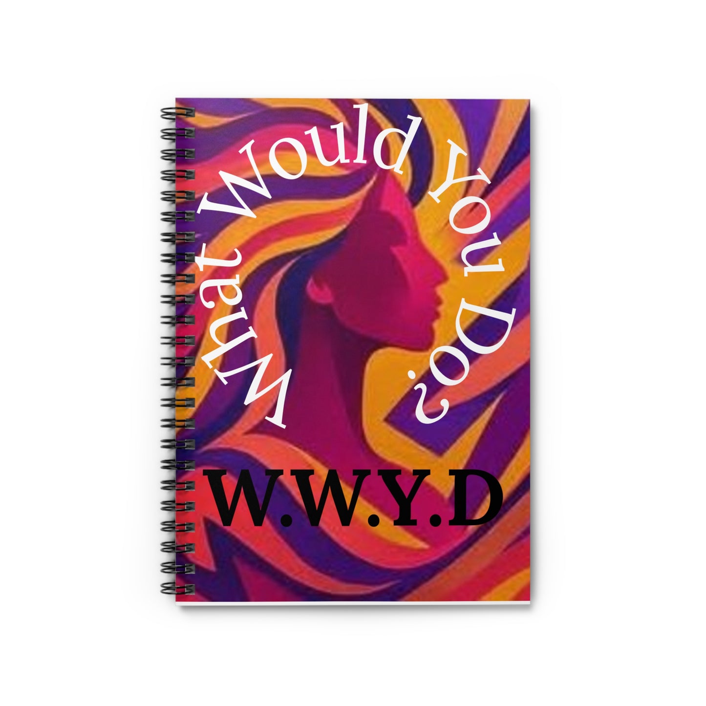 Vibrant Spiral Notebook - Inspiring Creativity, Wellness Journal, Gift for Students, Art Lovers, W.W.Y.D. Design