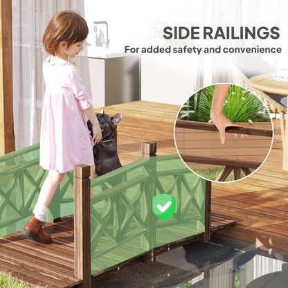 5 Ft. Wooden Garden Bridge Footbridge For Ponds, Creeks, Streams, Carbonized