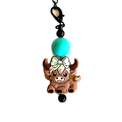 CUTIE HIGHLAND COW Charm - Tumbler Handle Charm
