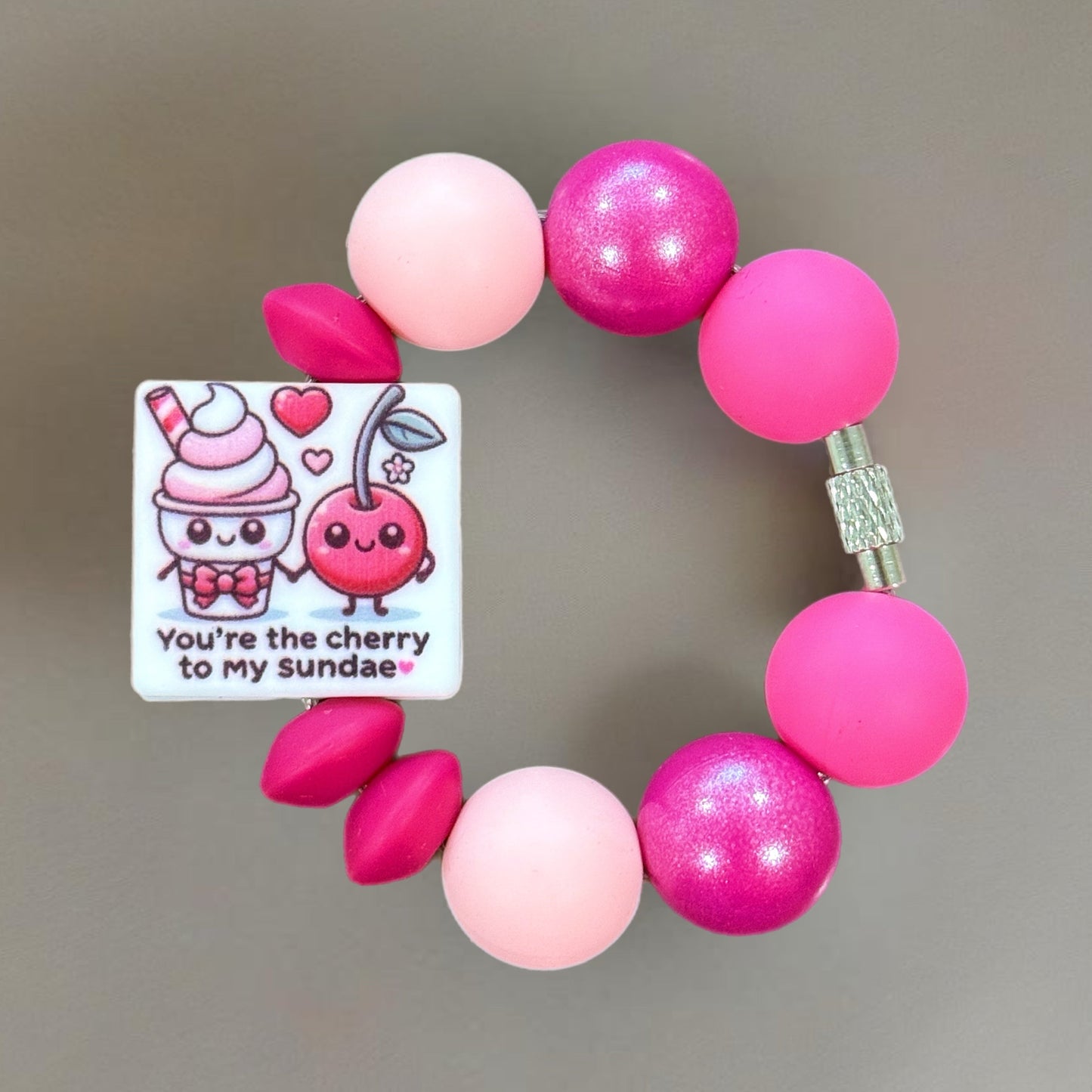 Cherry Sundae Handle Bracelet - Tumbler Handle Charm