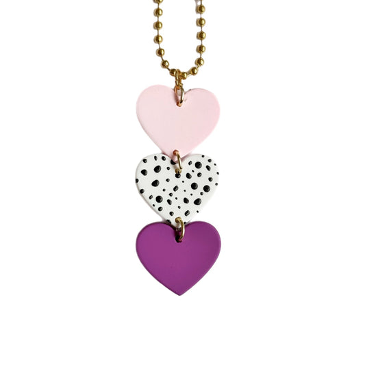 Triple Heart Charm - Tumbler Handle Charm