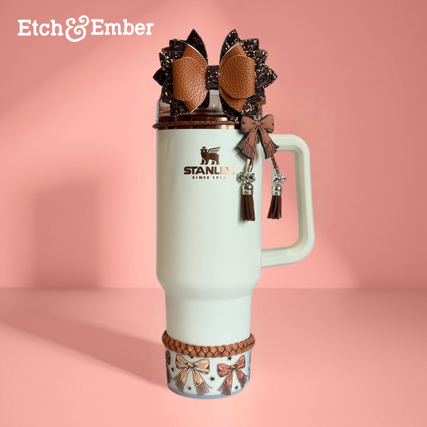 Cowgirl Bow Charm - Tumbler Handle Charm