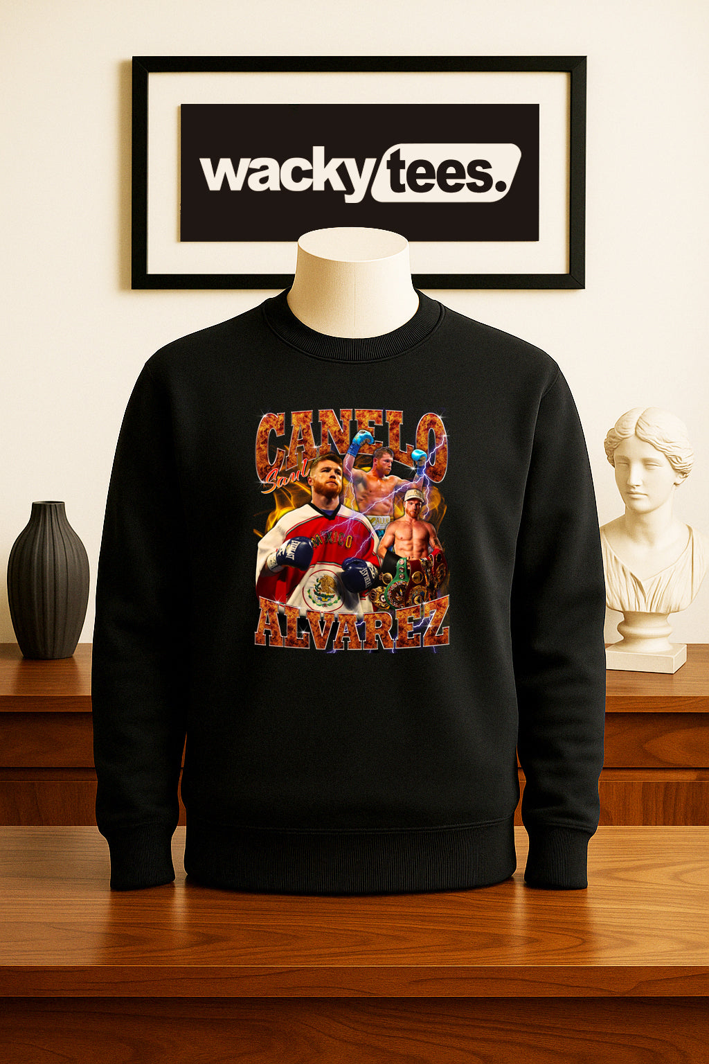 Canelo Alvarez Mexico Lighting Portrait Graphic Tee Shirt