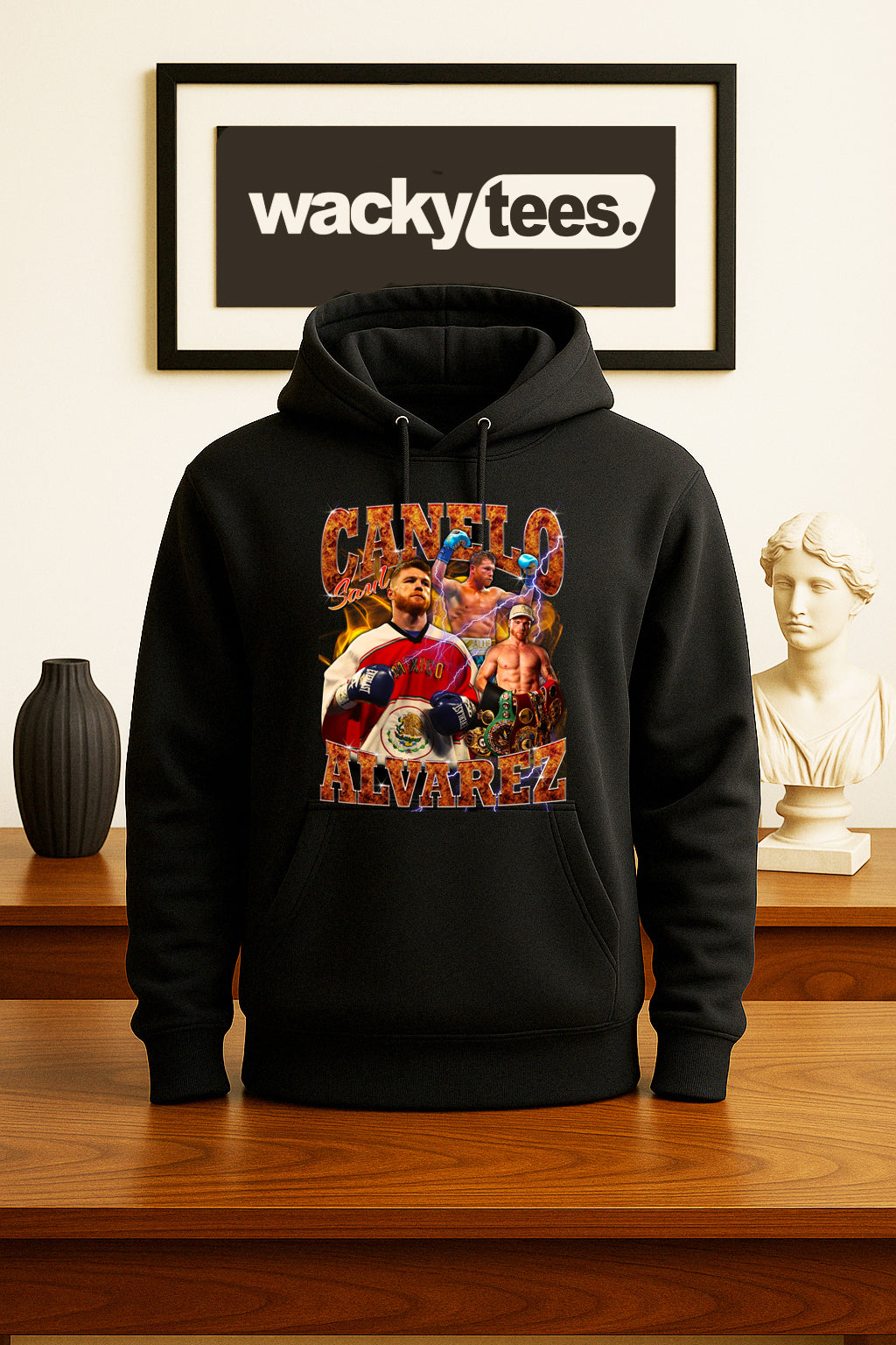 Canelo Alvarez Mexico Lighting Portrait Graphic Tee Shirt