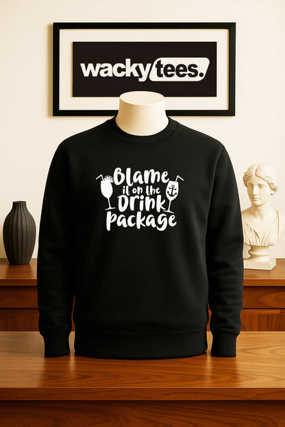 Blame It On The Drink Package Cruise Vacation Boozy Graphic Tee Shirt