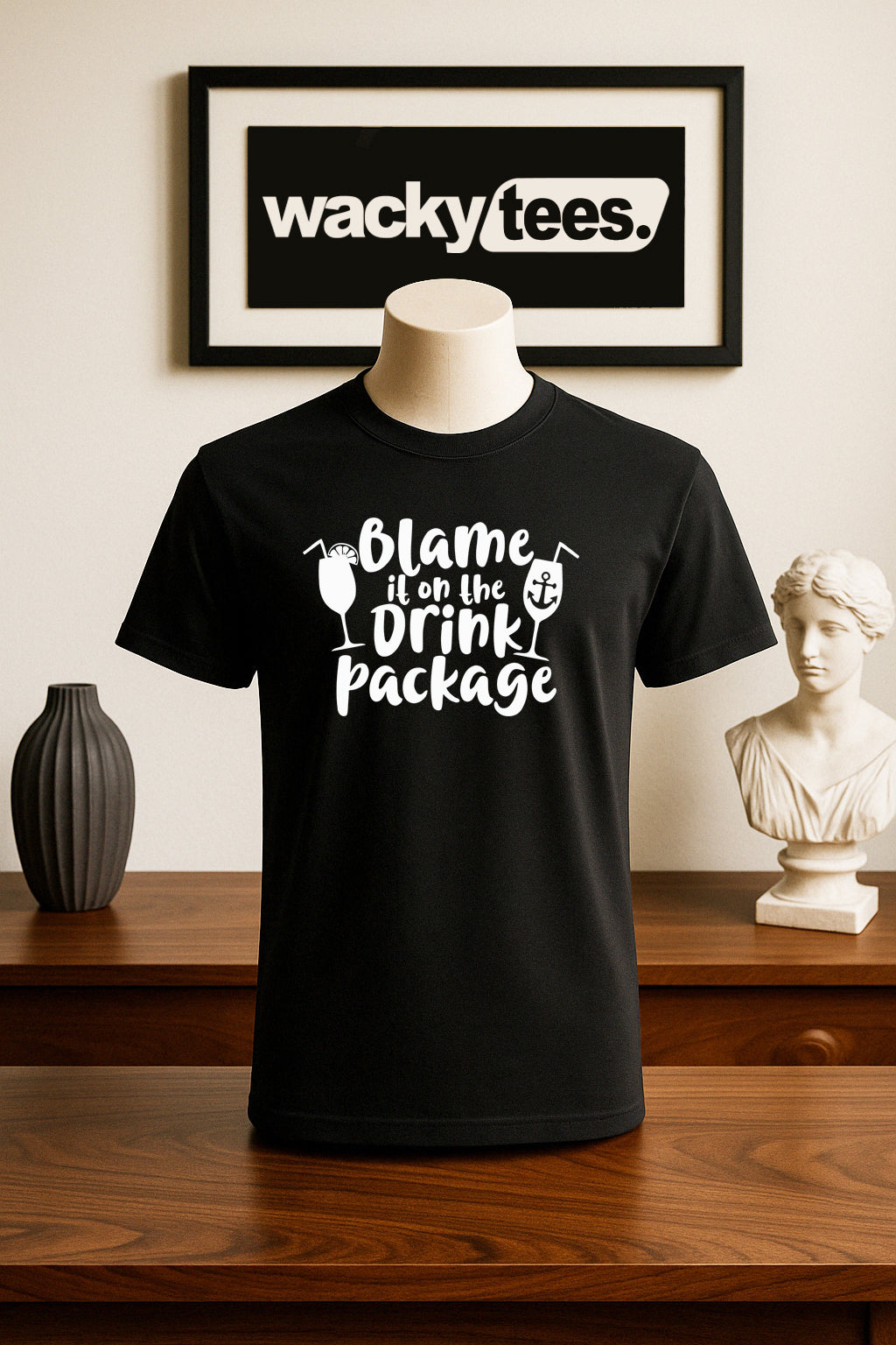 Blame It On The Drink Package Cruise Vacation Boozy Graphic Tee Shirt