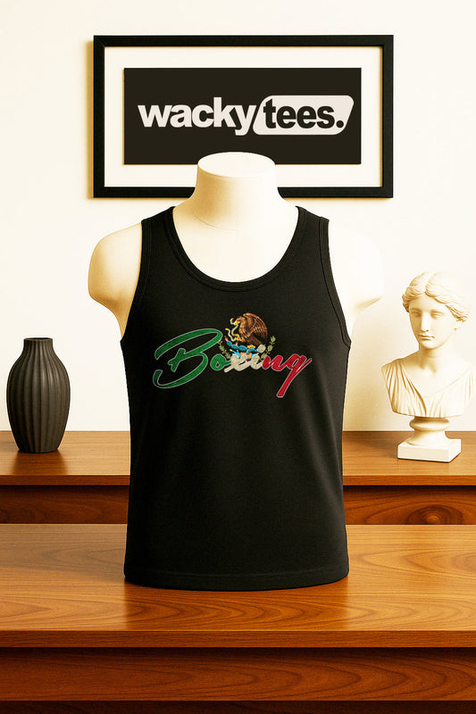 Boxing Mexico Mexican Flag Eagle Graphic Tee Shirt