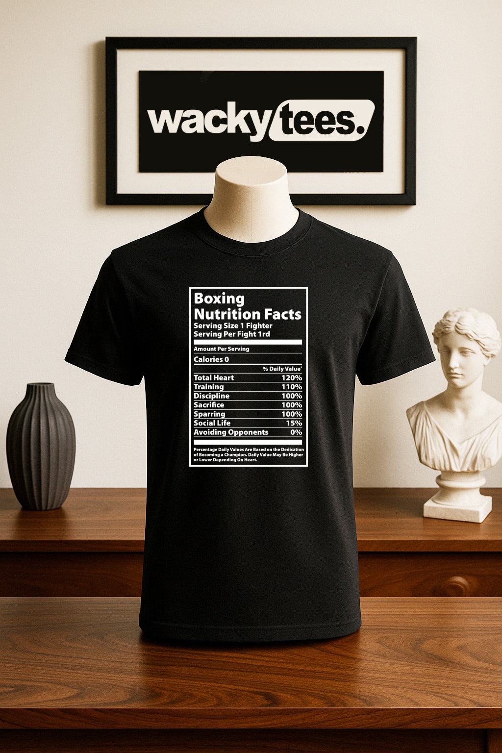 Boxing Boxer Nutrition Facts 1 Fighter Graphic Tee Shirt