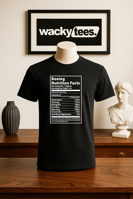 Boxing Boxer Nutrition Facts 1 Fighter Graphic Tee Shirt
