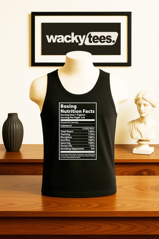 Boxing Boxer Nutrition Facts 1 Fighter Graphic Tee Shirt