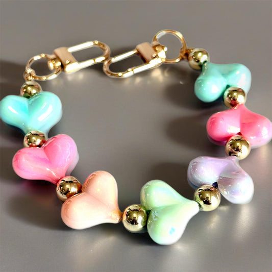 Cutie Hearts Deluxe Tumbler Charm Necklace