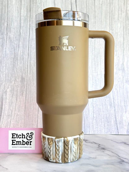 Basic Brown REMIX MACRAME Tumbler Boot -fits 20-40oz