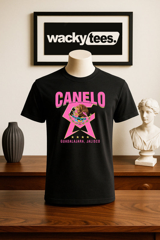 Canelo Alvarez CA Pink Mexico Mexican Flag Eagle Graphic Tee Shirt