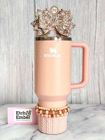 Peachy Pink Tumbler Bracelet Stack -fits 30-40oz