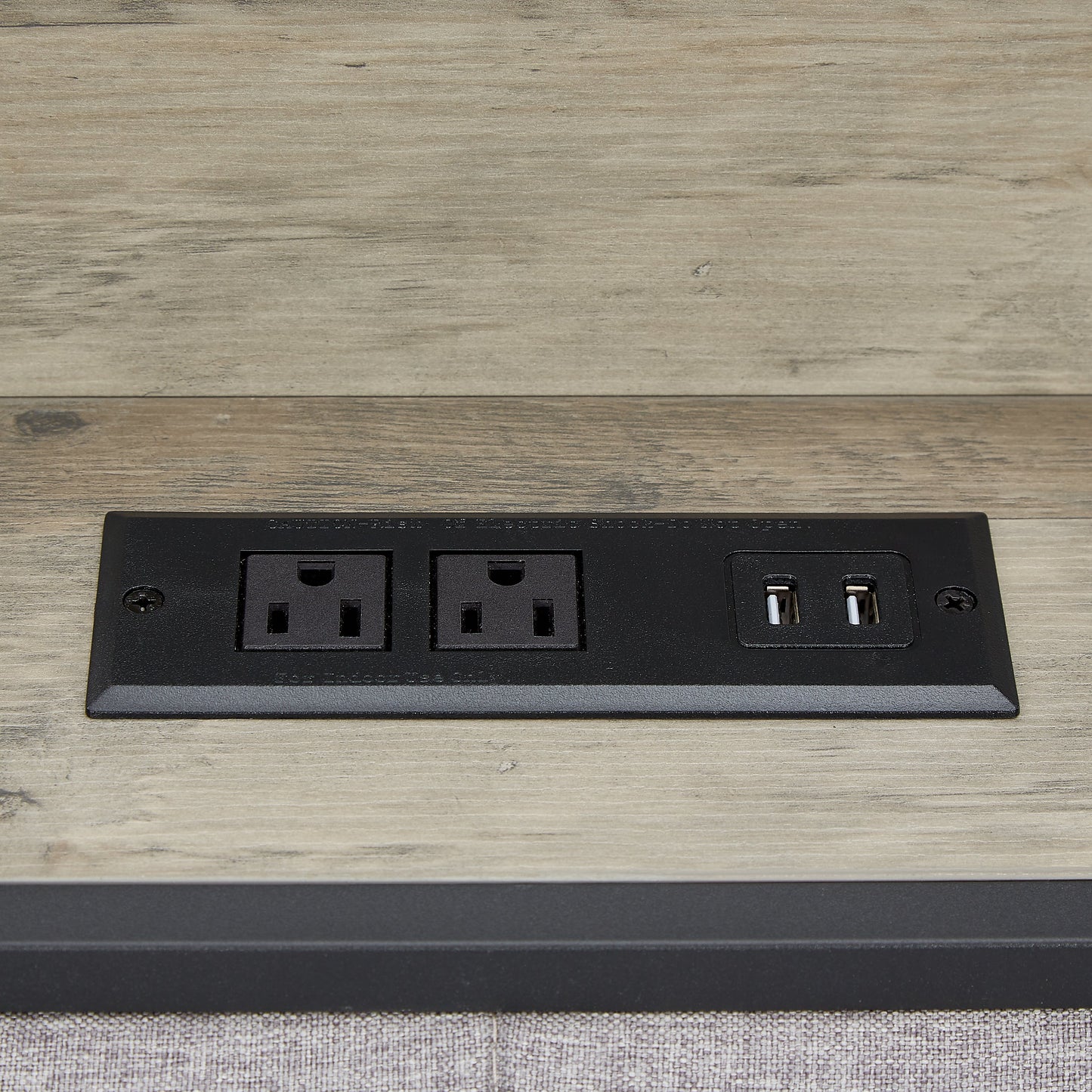 Grey Full Size Bed Frame With USB Charging Station