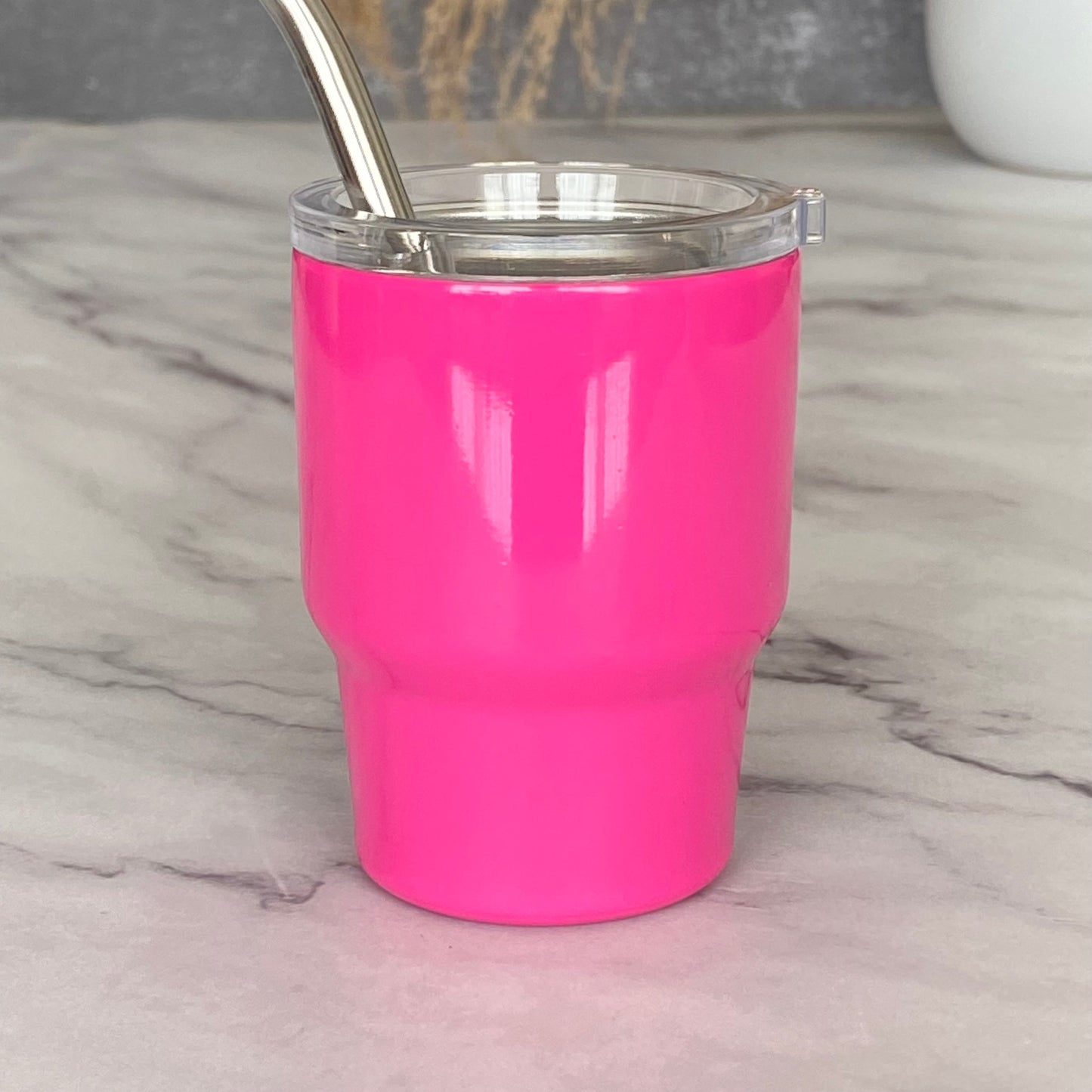New! Mini Stainless Steel Tumbler with Straw
