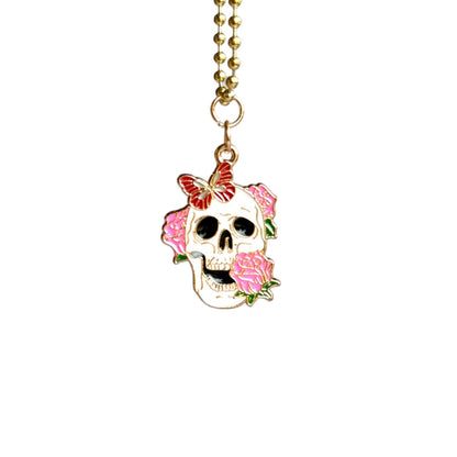 FLORAL SKULL Charm - Tumbler Handle Charm