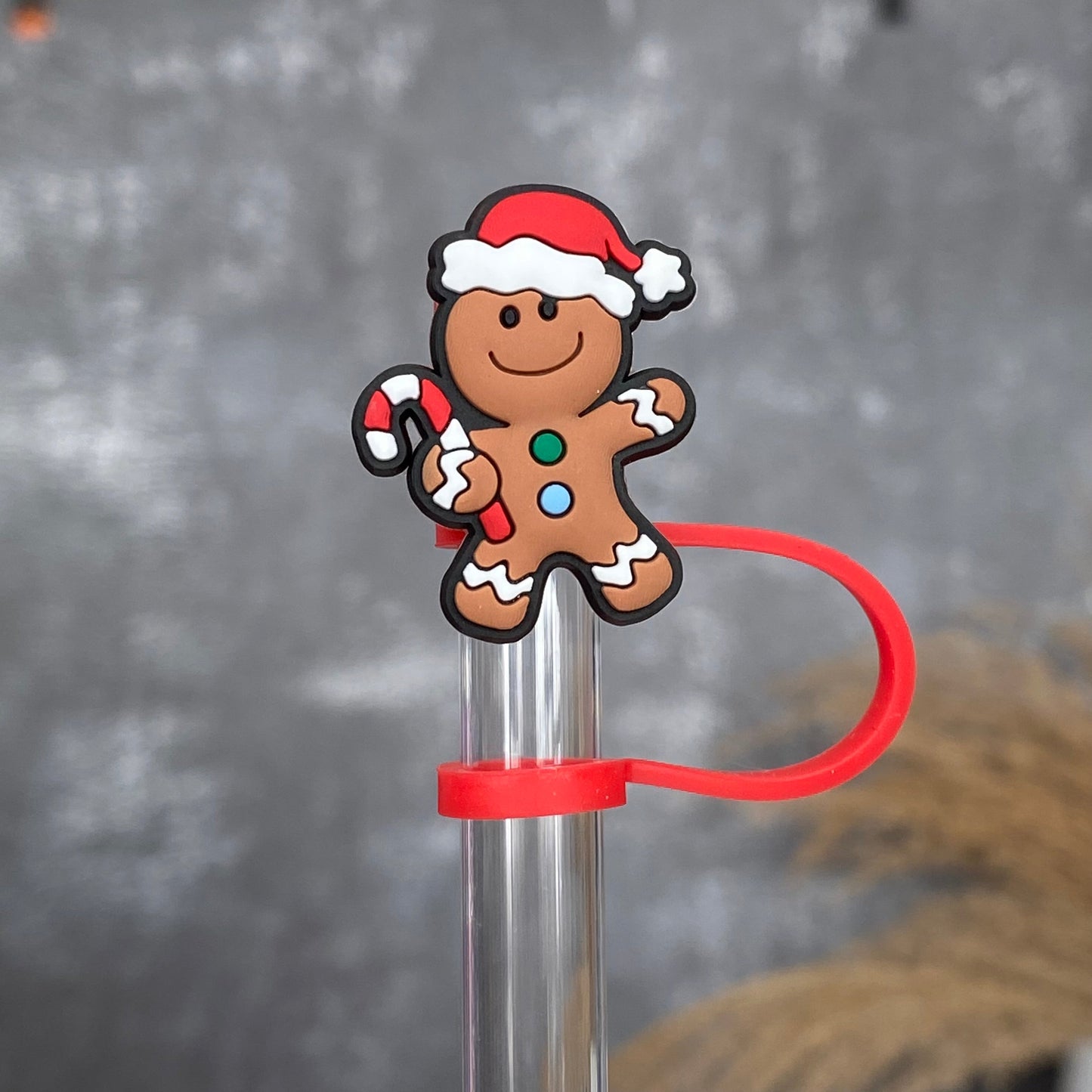 Christmas Gingerbread Man Straw Topper