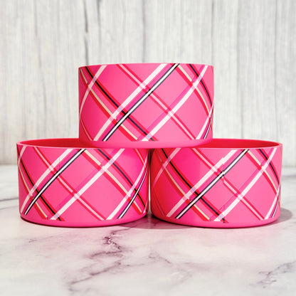 Pink PLAID Tumbler Boot -fits 20-40oz