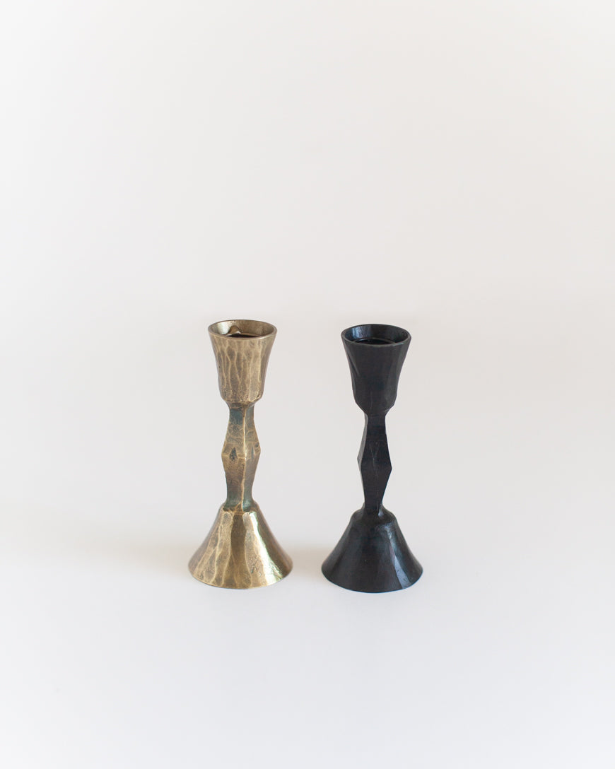 Low Diamond Hand-Forged Iron Candle Stand - Patrian Supply Co.