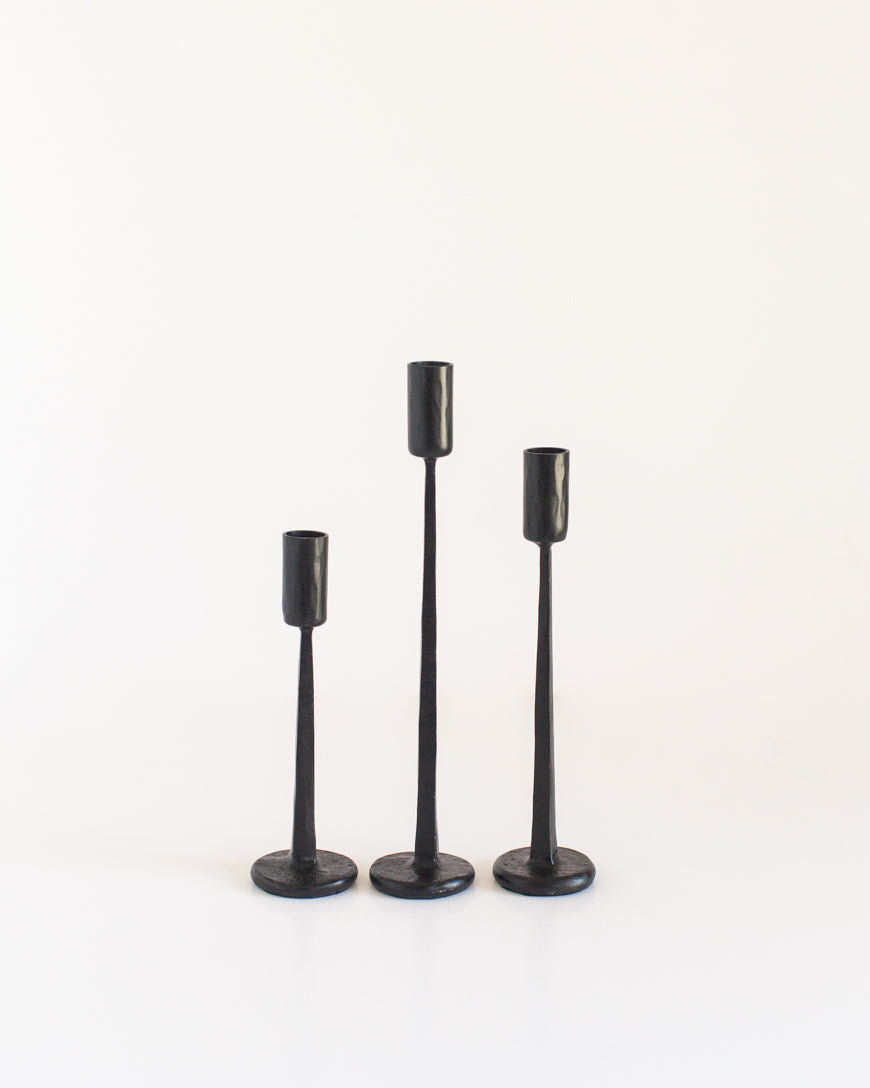 Dante Hand-Forged Iron Candle Stands | Set of 3 - Patrian Supply Co.