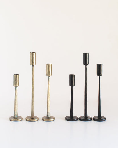 Dante Hand-Forged Iron Candle Stands | Set of 3 - Patrian Supply Co.