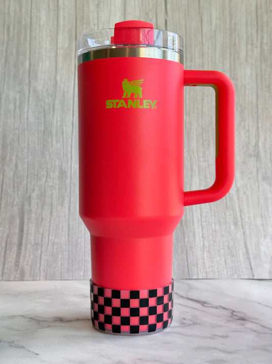 Clear Checkers Tumbler Boot -fits 20-40oz New!