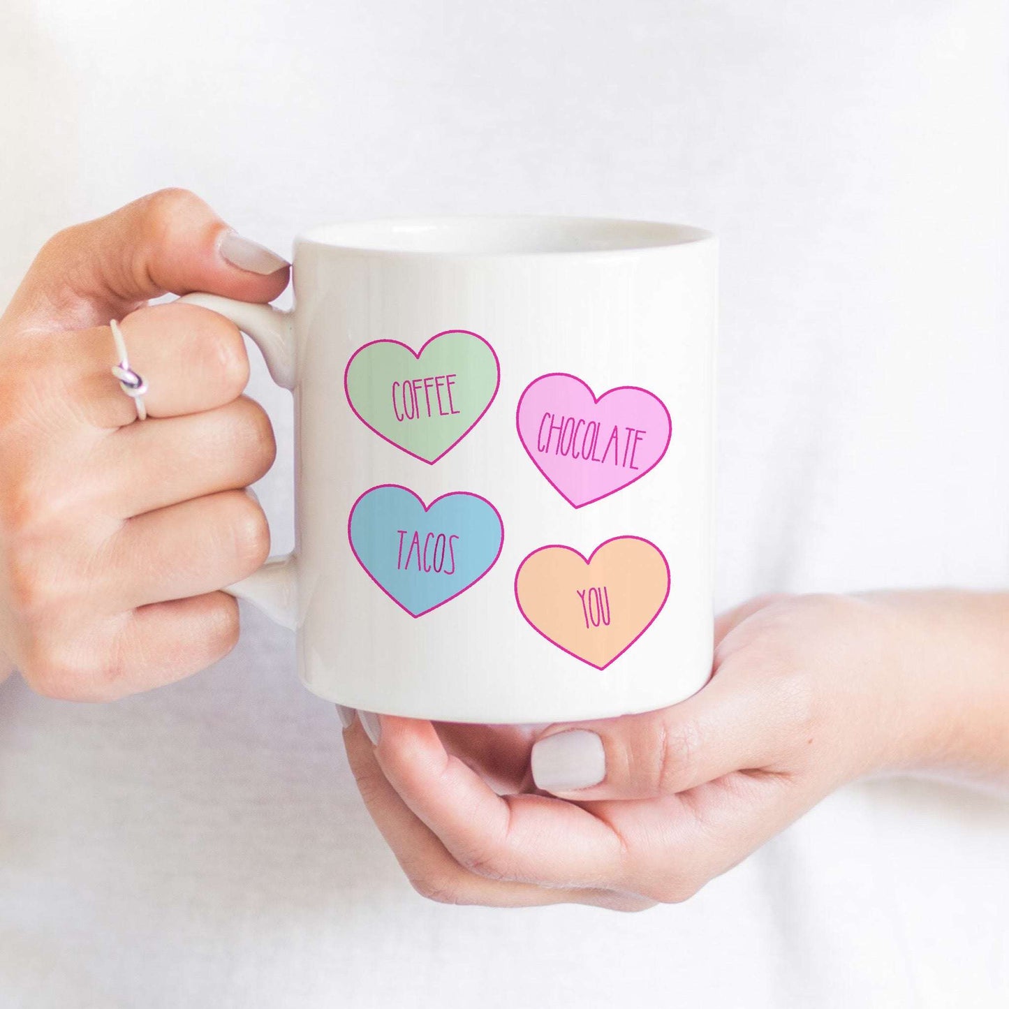Coffee Chocolate Tacos You Candy Heart Mug