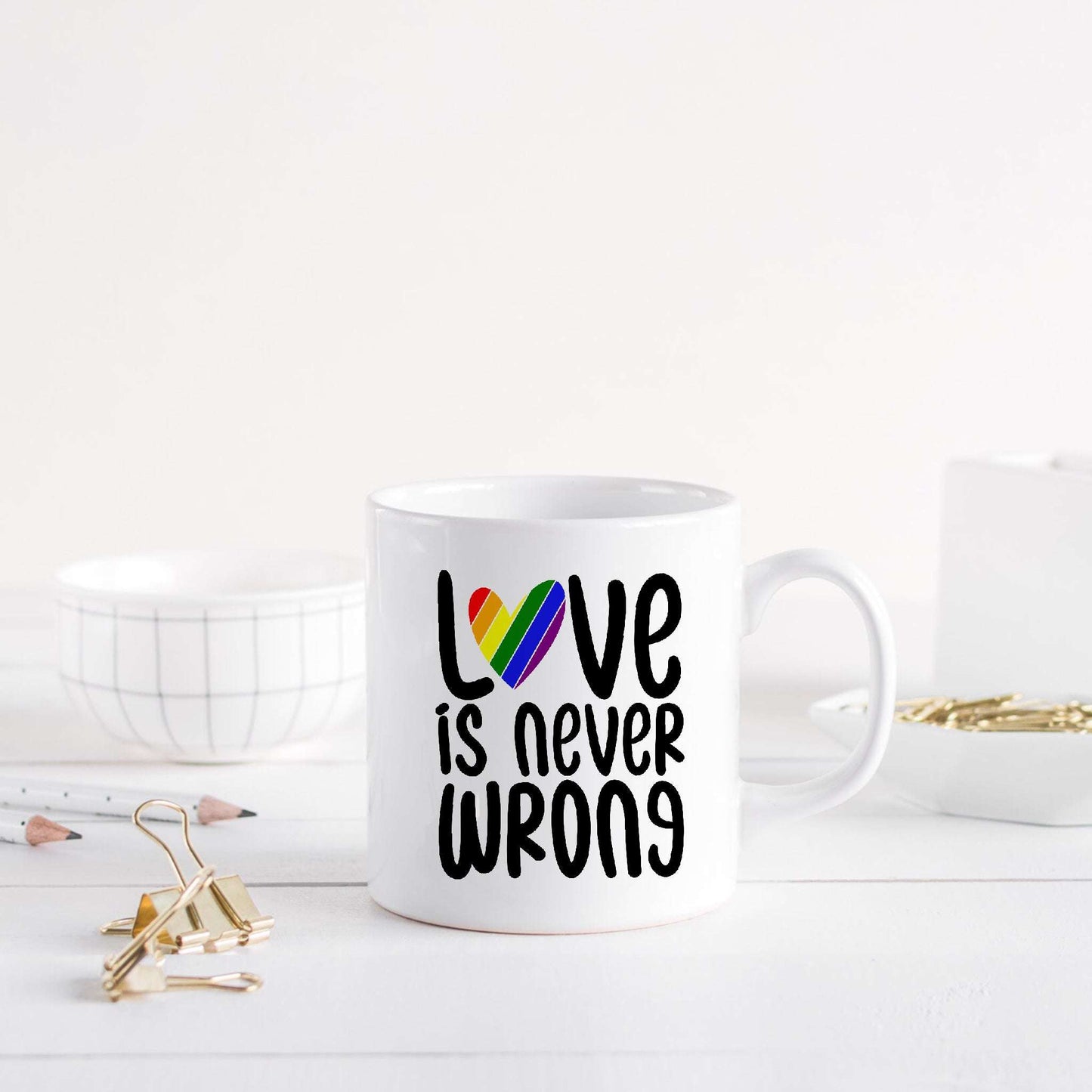 Love is Never Wrong Rainbow Heart