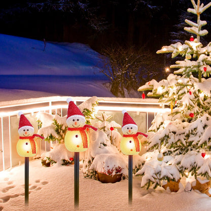Solar Powered Lamp 3 Snowmen - Patrian Supply Co.