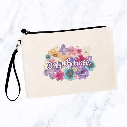 Overwhelmed Flowery Language Makeup Bag