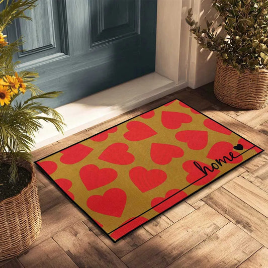1 PC Heart Pattern Valentine's Day Non-Slip Doormat
