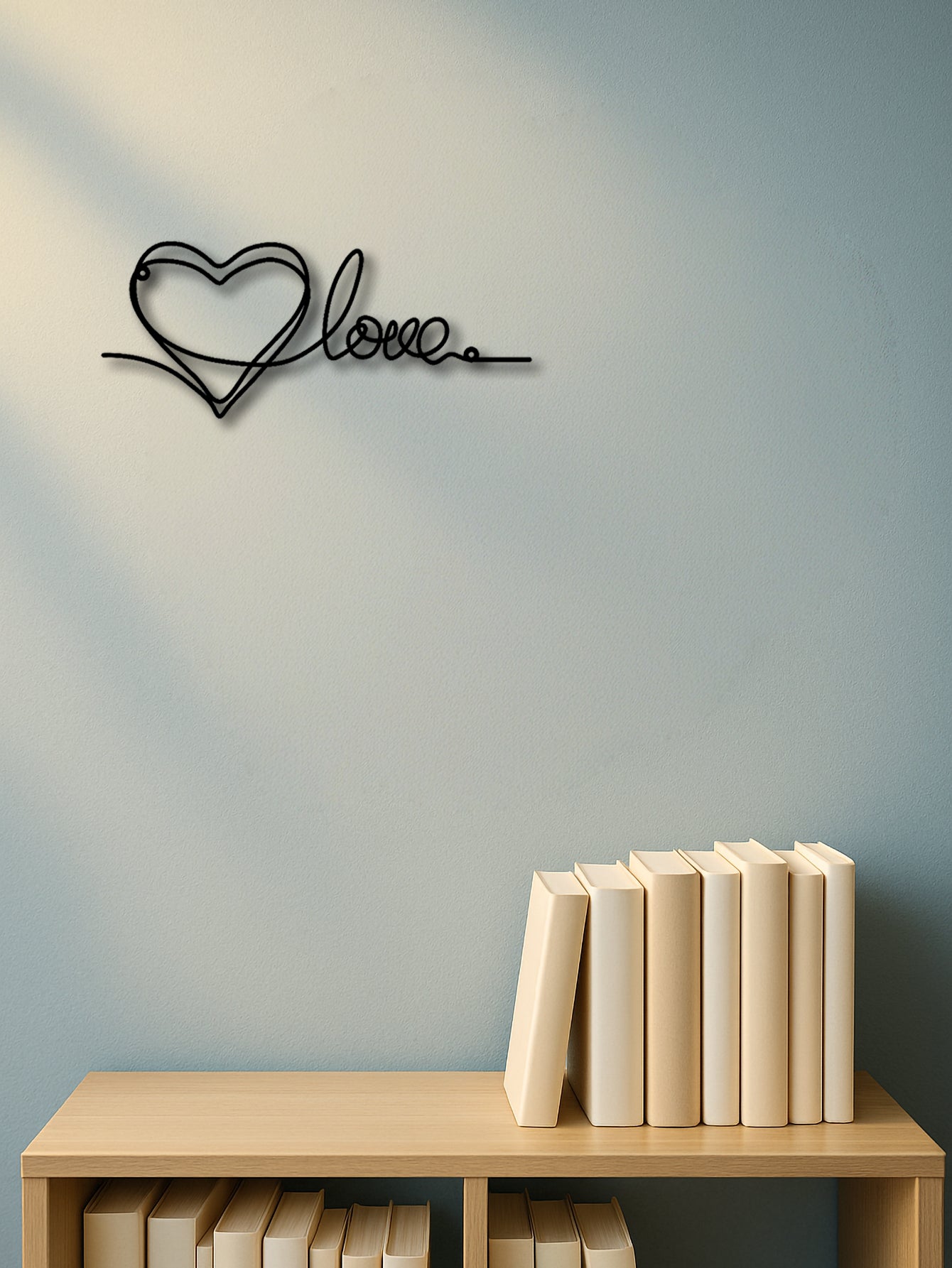 Metal Heart Love Shaped Wall Hanging Ornament Line Art Pendant Metal Wall Decor