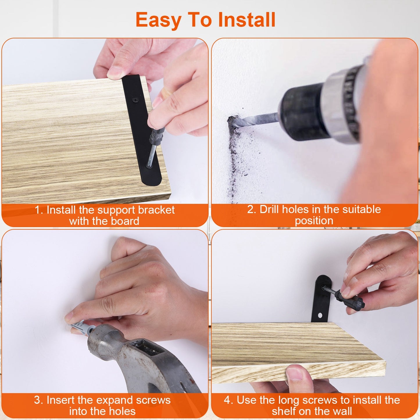 6 Sets Floating Shelves 15.74x5.74Inch