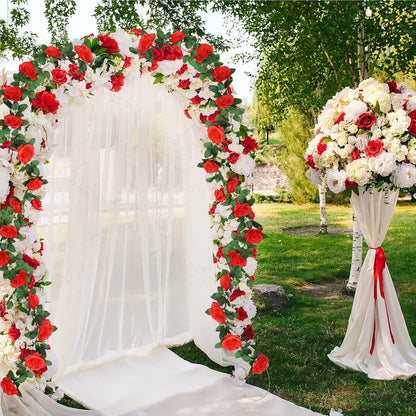 2 Artificial Rose Vine Flowers 16 FT Hanging Garland