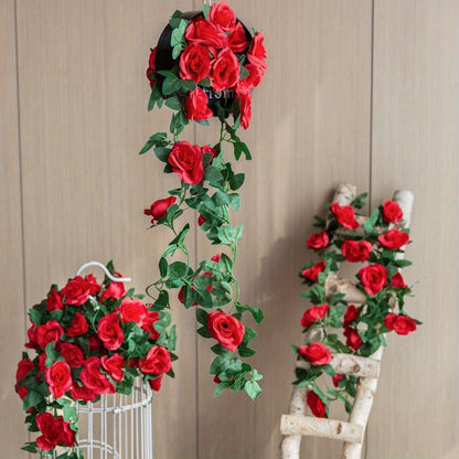 2 Artificial Rose Vine Flowers 16 FT Hanging Garland