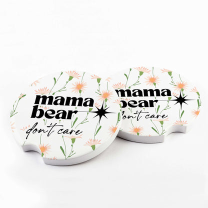 Mama Bear Don't Care Car Coaster (Set of 2)