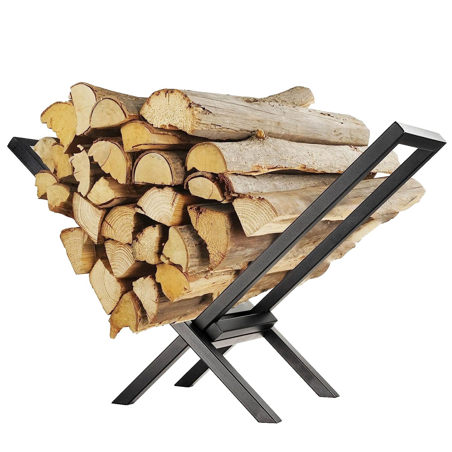 1Pc Firewood Log Rack 220LBS Steel Wood Lumber Storage