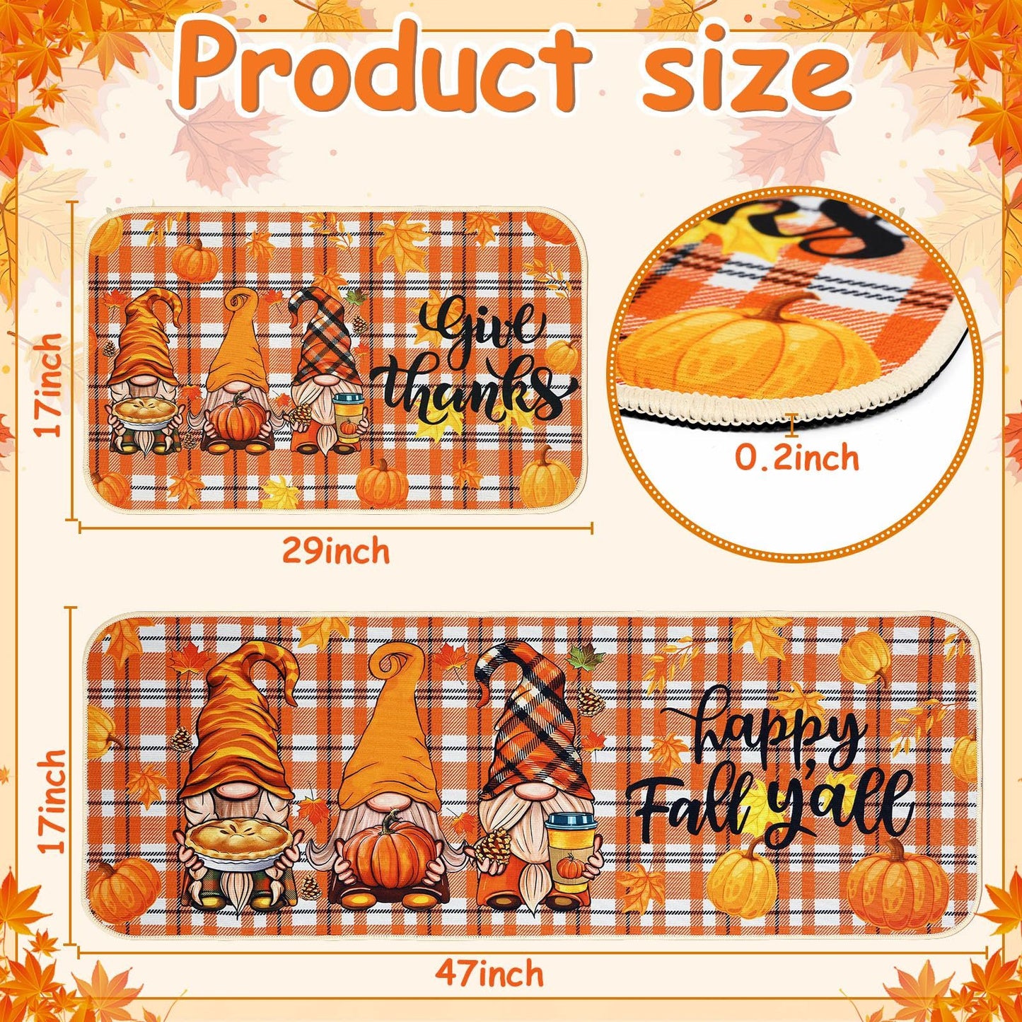 Fall Kitchen Mat Set Of 2 - Patrian Supply Co.