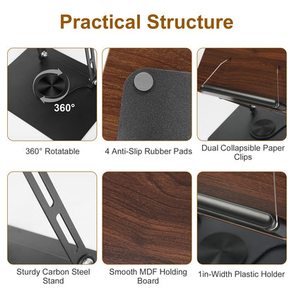 Book Stand for Reading Foldable Wood Book Holder