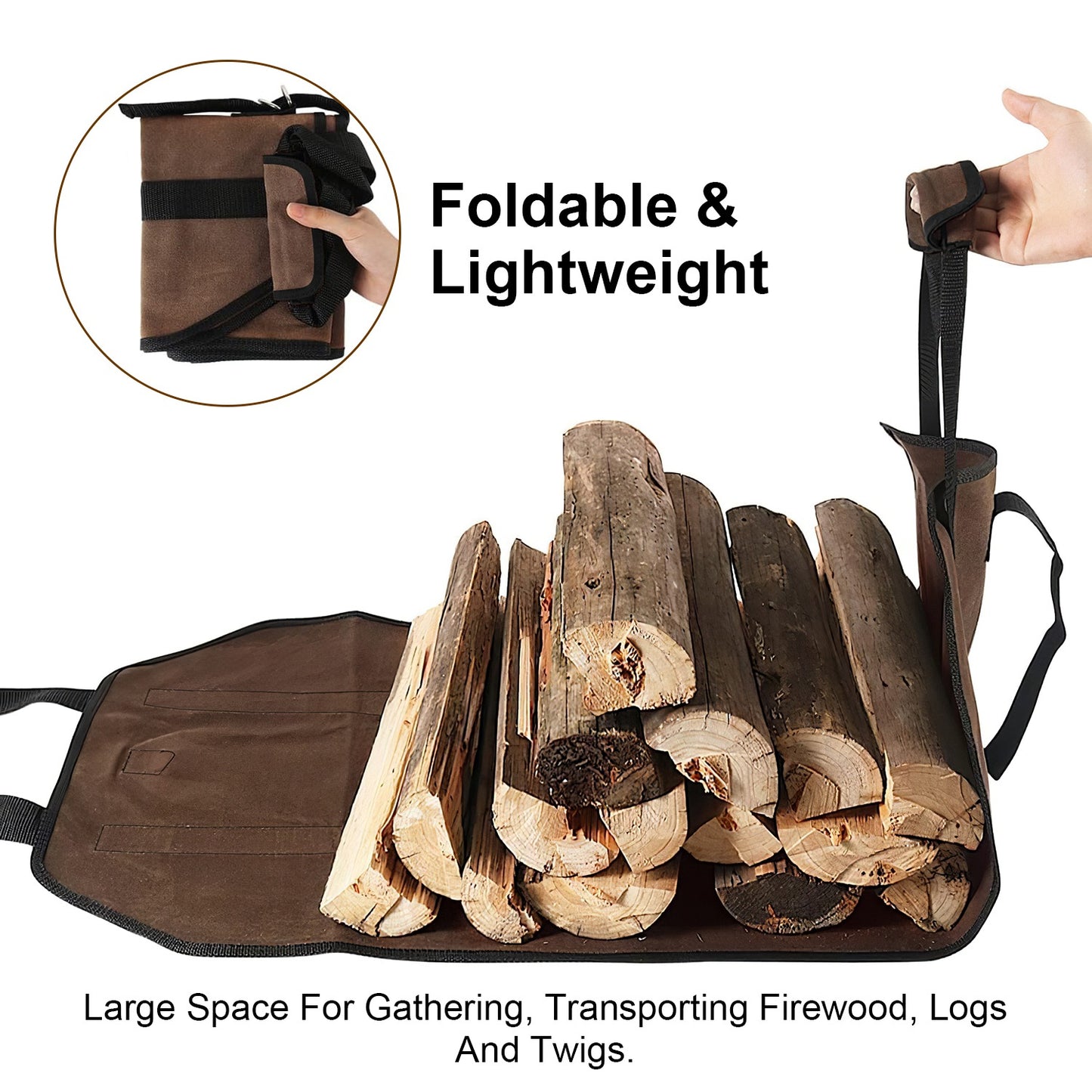1Pc Firewood Carrier Bag with Handle Durable