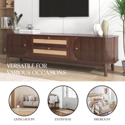 Rattan TV Stand for TVs Up To 75''