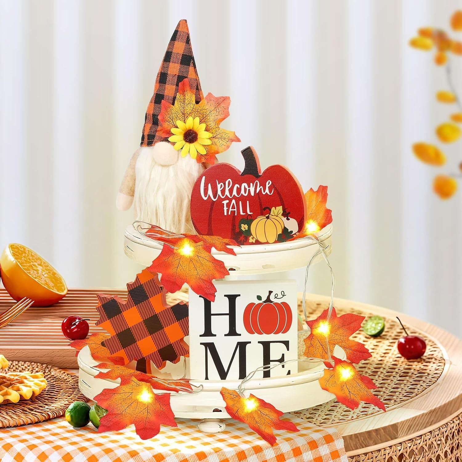 Fall Gnome Tiered Tray Decorations Set - Patrian Supply Co.