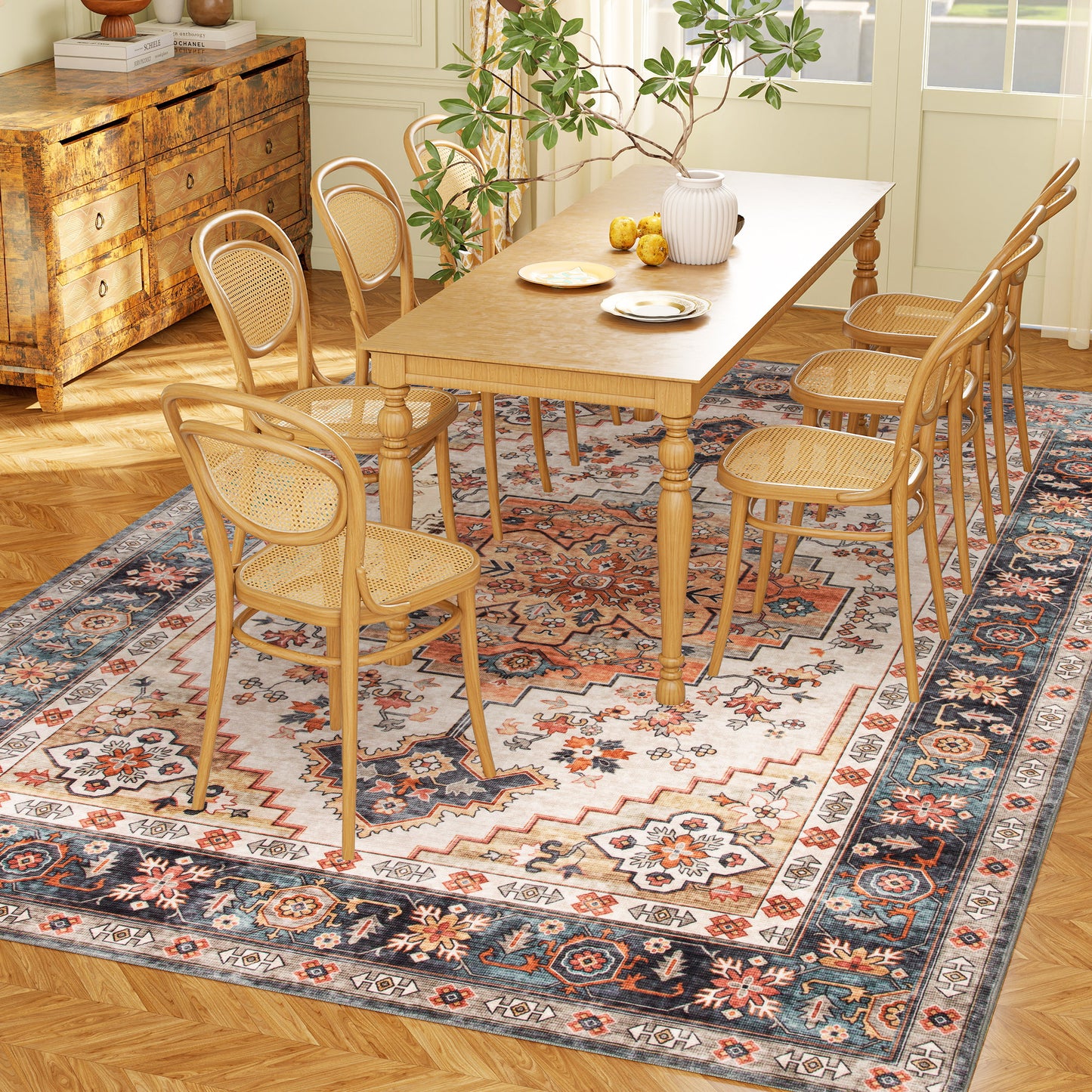 Area Rug 8x10, Machine Washable Rug