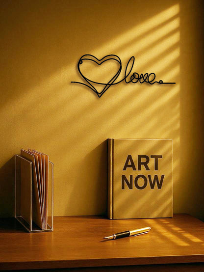 Metal Heart Love Shaped Wall Hanging Ornament Line Art Pendant Metal Wall Decor