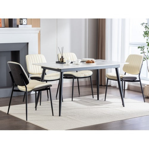 Dining Chairs Set Of 2 Mid Century Modern Retro Faux Leather Chair