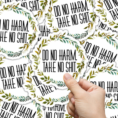 Do No Harm Take No Shit Sticker