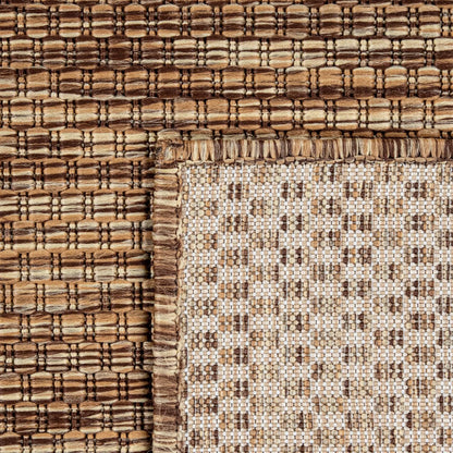 Solid Outdoor Rug for Patio or Balcony weatherproof in Mottled Brown Beige